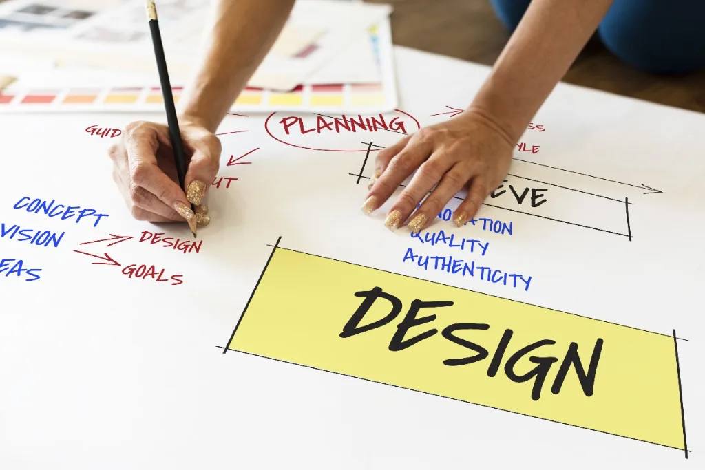 Design systems — planning, goals, and structured product design on paper