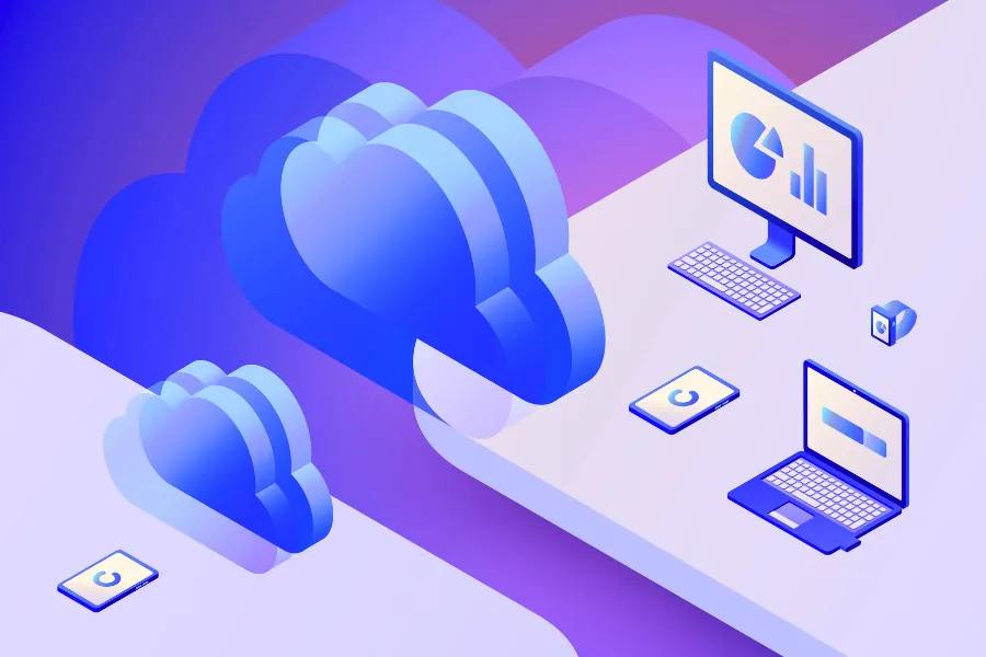 Google Cloud and multi-device analytics — clouds, dashboards, and connected devices